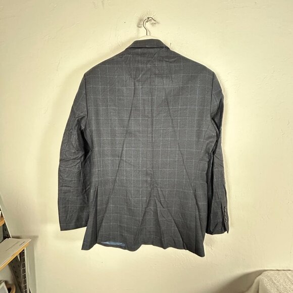 Pronto Uomo Platinum Mens Gray Plaid Silk Wool Blazer Size 42R Two-Button NWOT - Picture 2 of 7